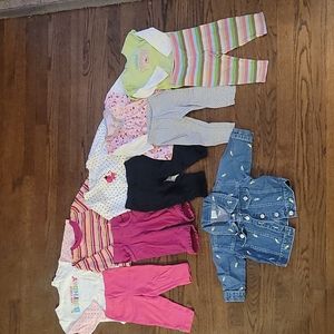Girls size 12 months lot- embroidered jean jacket and 5 outfits. Adorable!